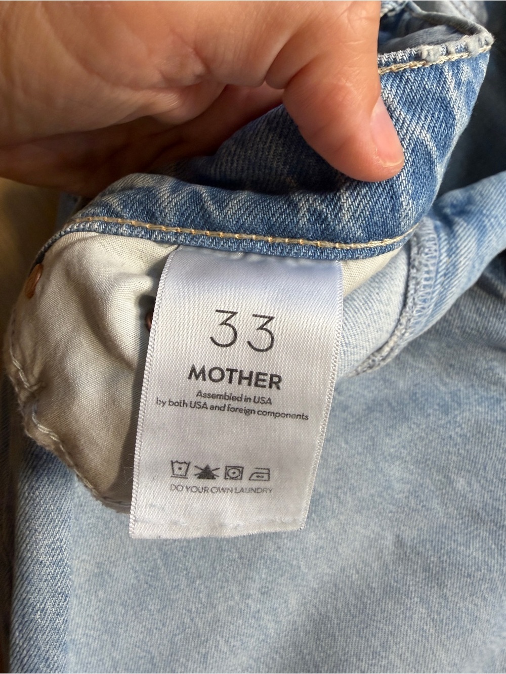 MOTHER Superior The Full Pipe Flood in Back Pedal Bowed Barrel Leg Jeans 33 - Picture 9 of 16